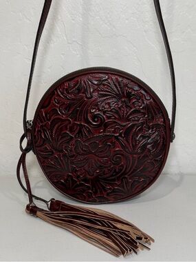 Patricia Nash Devonia  Round Leather Crossbody Bag